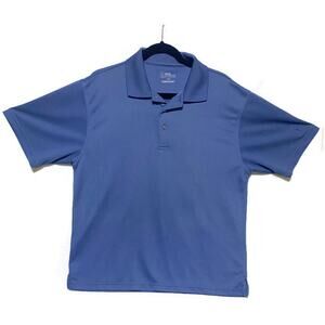 PGA Tour Golf Polo Shirt Men's Size Large Blue Short Sleeve Polyester